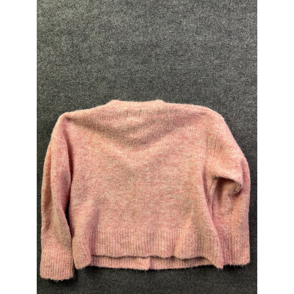 BDG Cardigan Sweater Womens XS Pink Marled Wool Fuzzy Knit Button Front - Picture 8 of 8